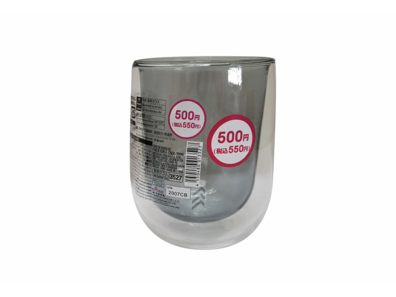ダブルウォールグラス（丸型、グレー、３００ｍＬ）